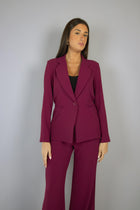 Sangria Red Single Breasted Blazer