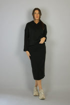 Black longuette in brushed fleece