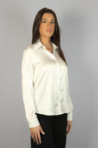 EVELYN White Satin Shirt