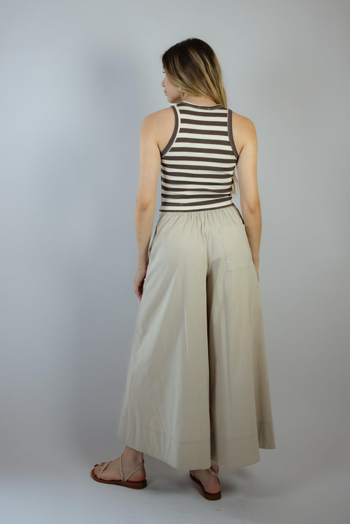 Top a canotta a righe panna e marrone con anello W2SMITH06-RI RIGA MORO EGG FAMILY 