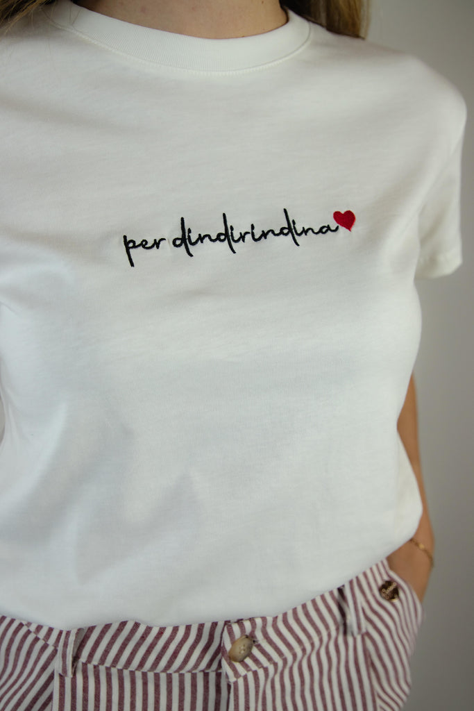 T-shirt bianca per dindirindina W2MARTINEZ03 PANNA EGG FAMILY 