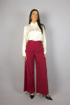 Pantalone palazzo in viscosa rosso Inda