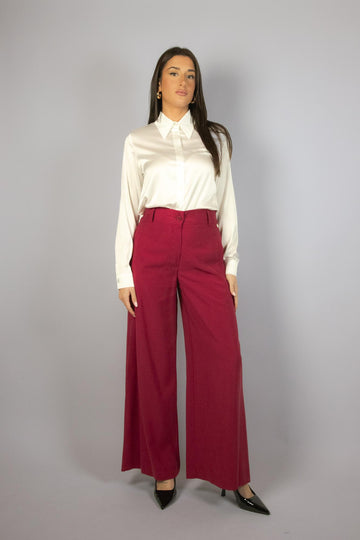 Pantalone palazzo in viscosa rosso Inda G193/21 INDIA EGG FAMILY 