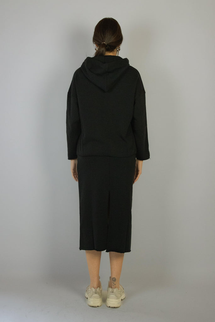 Felpa nera leggera con cappuccio LOS ANGELES NERO EGG FAMILY 