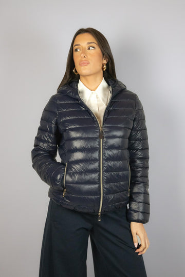 Piumino leggero blu con cappuccio PK14010 BLUE EGG FAMILY 