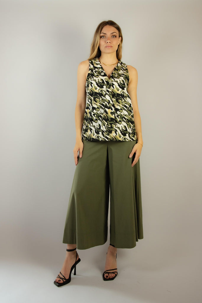 Blusa in cotone fantasia verde militare G640/63 ARMY EGG FAMILY 