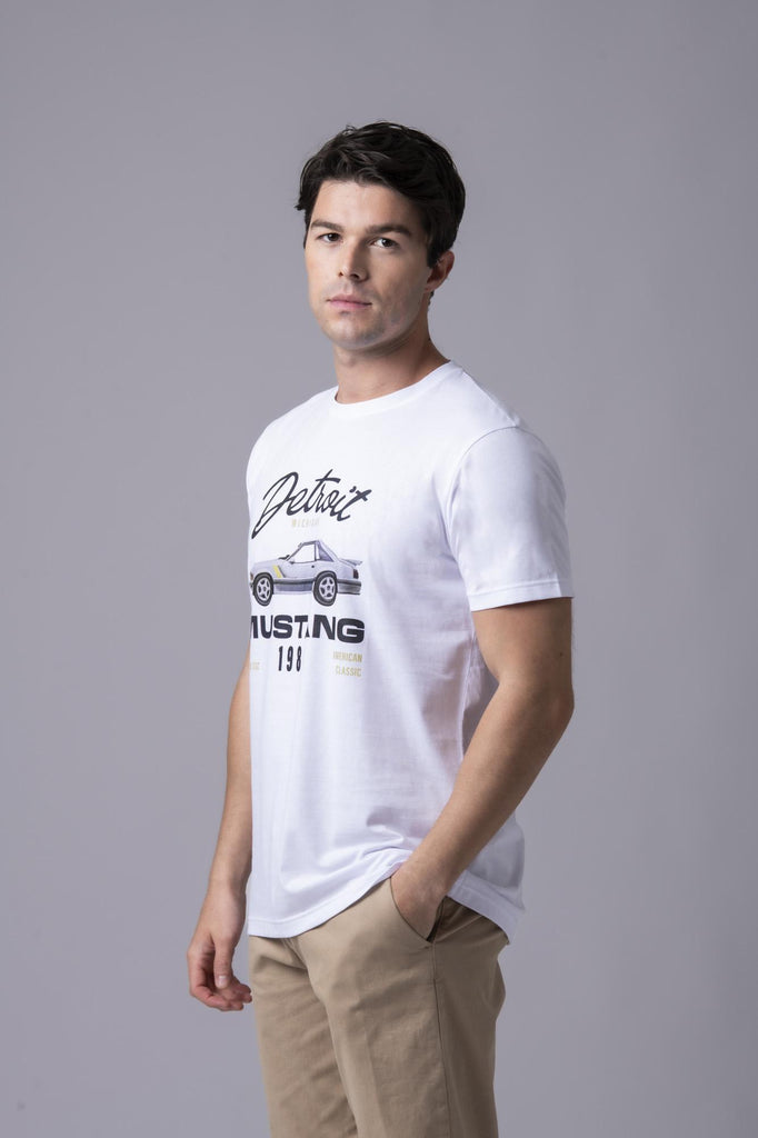 T-shirt bianca Mustang 1989 177367 BIANCO EGG FAMILY 