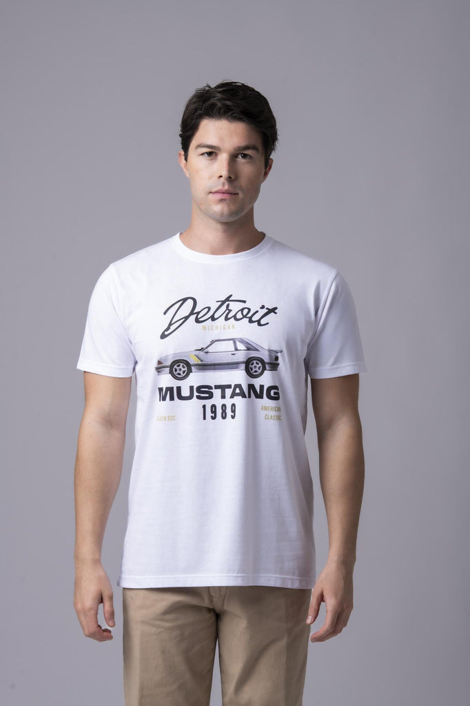 T-shirt bianca Mustang 1989 177367 BIANCO EGG FAMILY 