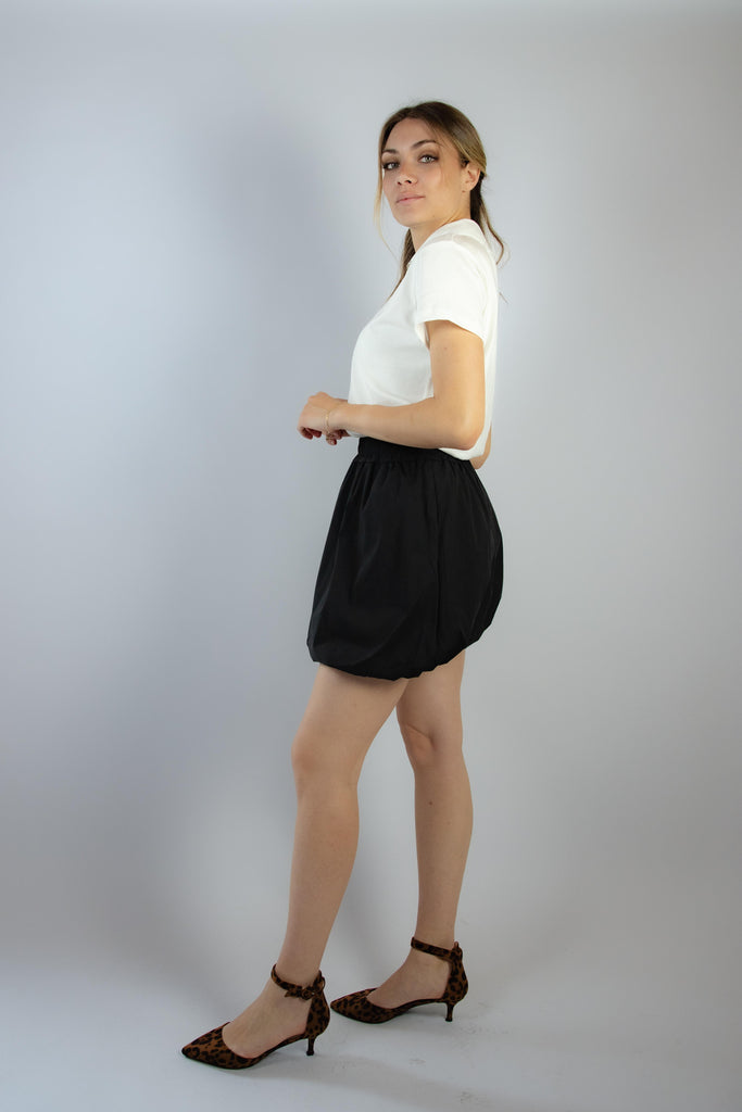 T-shirt bianca con colletto bianco e strass WILIZZ003 PANNA EGG FAMILY 