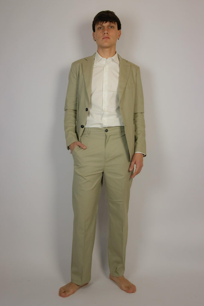 Pantalone lungo color sabbia gamba dritta EGG/2506 DESERT EGG FAMILY 