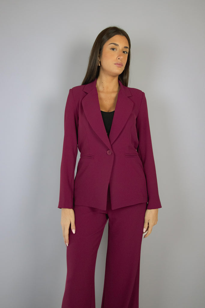 Blazer color rosso sangria monopetto G507/24 SANGRIA EGG FAMILY 