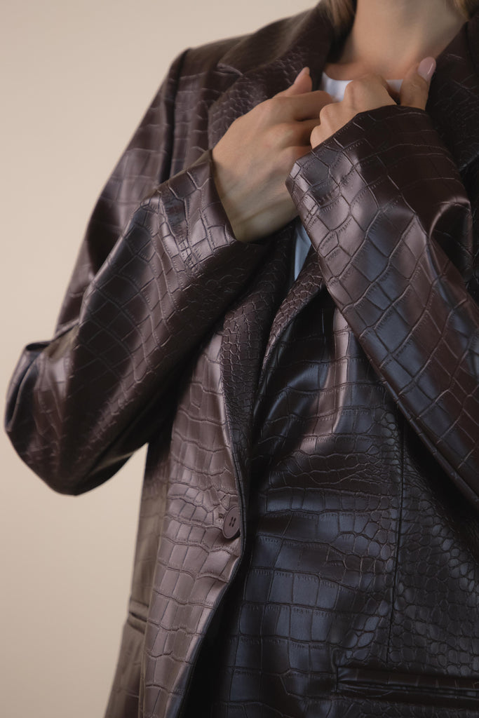 Blazer in ecopelle moro H504/36 MORO EGG FAMILY 