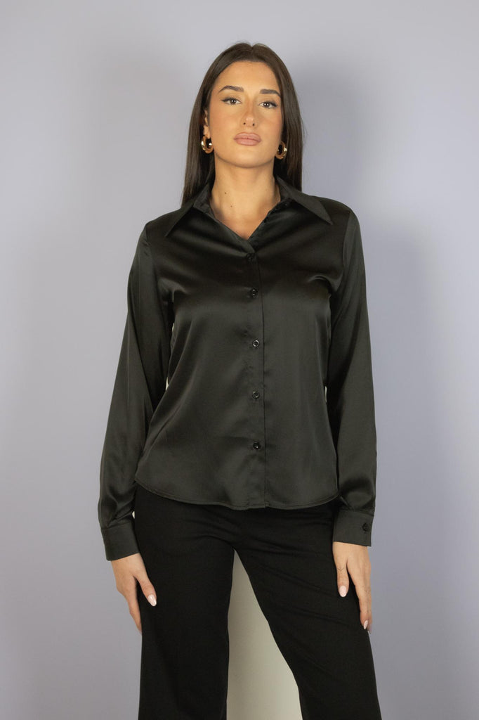 Camicia satin nera Evelyn CA EVELYN RASO NERO EGG FAMILY 