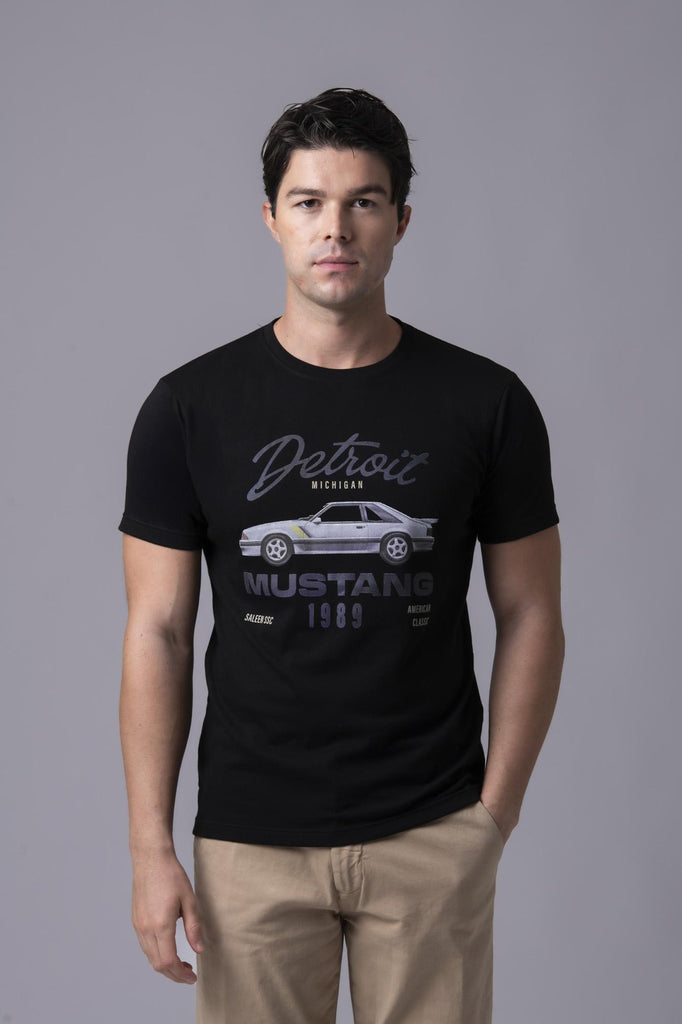 T-shirt nera Mustang 1989 177367 NERO EGG FAMILY 