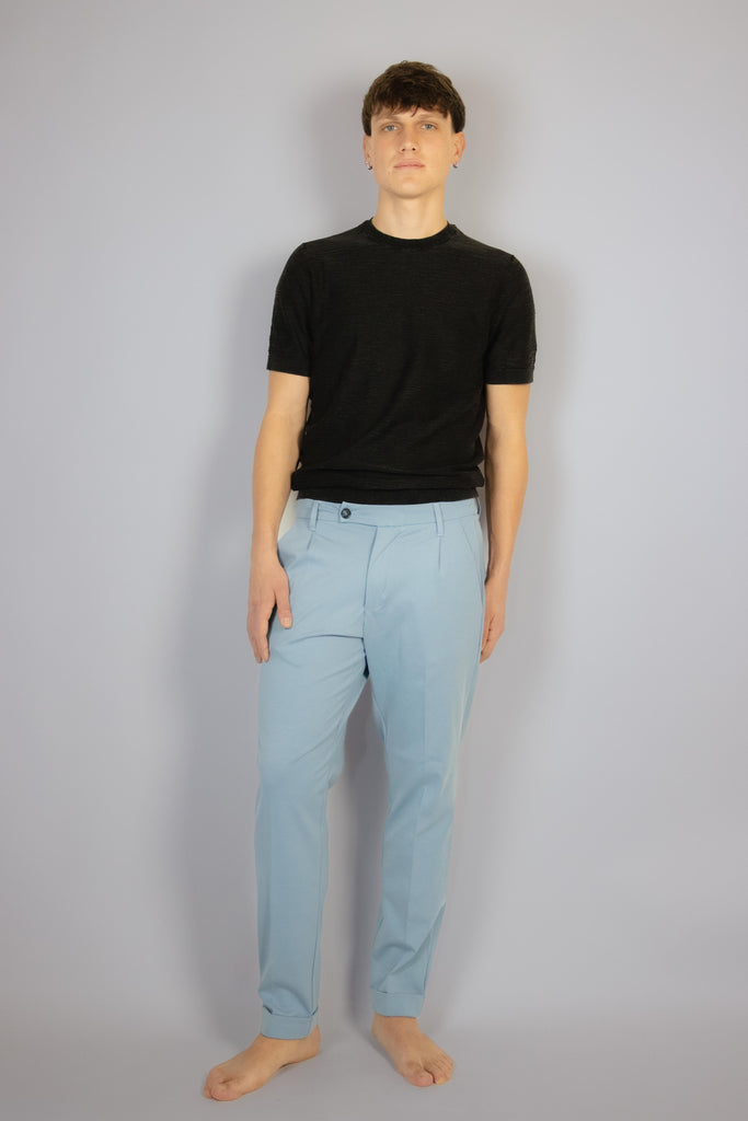 Pantalone carta da zucchero con risvolto in punto Milano EGG/2502 C.ZUCCHERO EGG FAMILY 