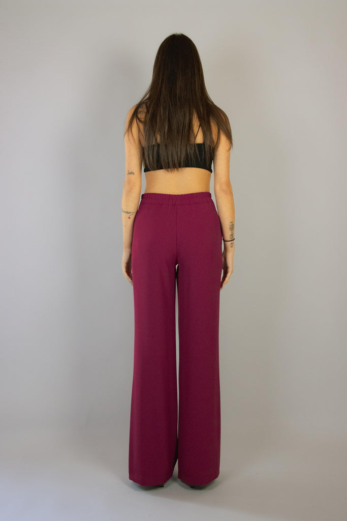 Pantalone palazzo rosso sangria 101/24 SANGRIA EGG FAMILY 