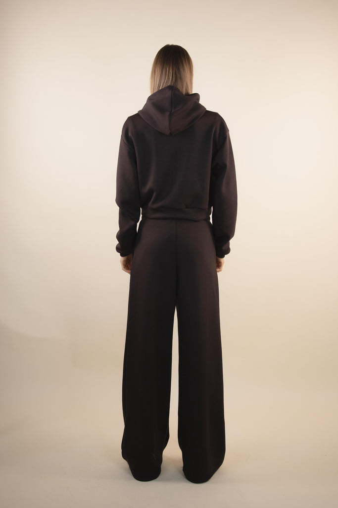 Felpa crop moro con zip W1GIORGI 07 MORO EGG FAMILY 