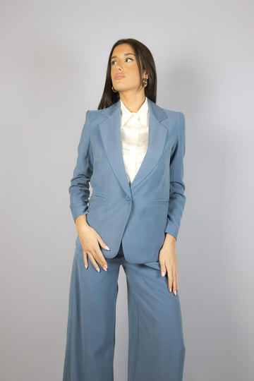Blazer in viscosa color denim chiaro G517/21 DENIM EGG FAMILY 