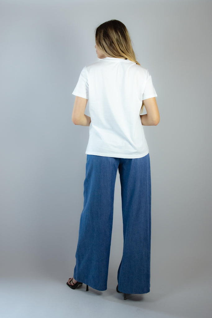 T-shirt bianca con stampa Outsider OUTSIDER BIANCO EGG FAMILY 