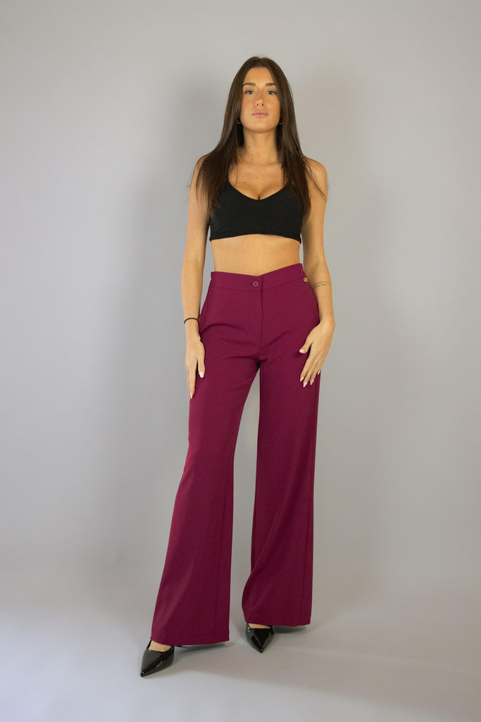 Pantalone palazzo rosso sangria 101/24 SANGRIA EGG FAMILY 