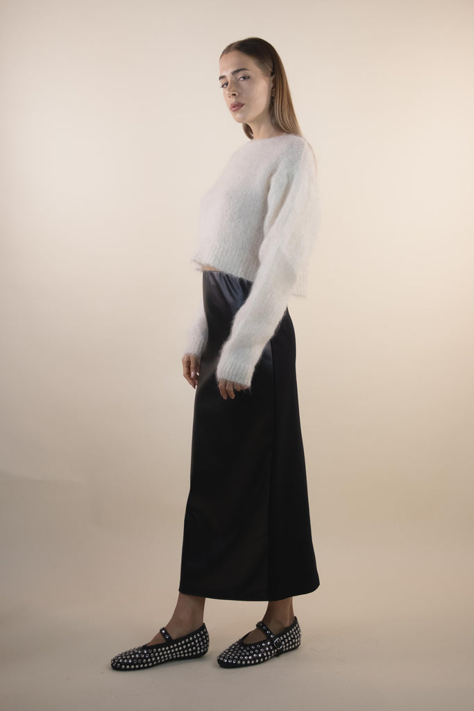 Maglia bianca in mohair PA972 NATURALE EGG FAMILY 