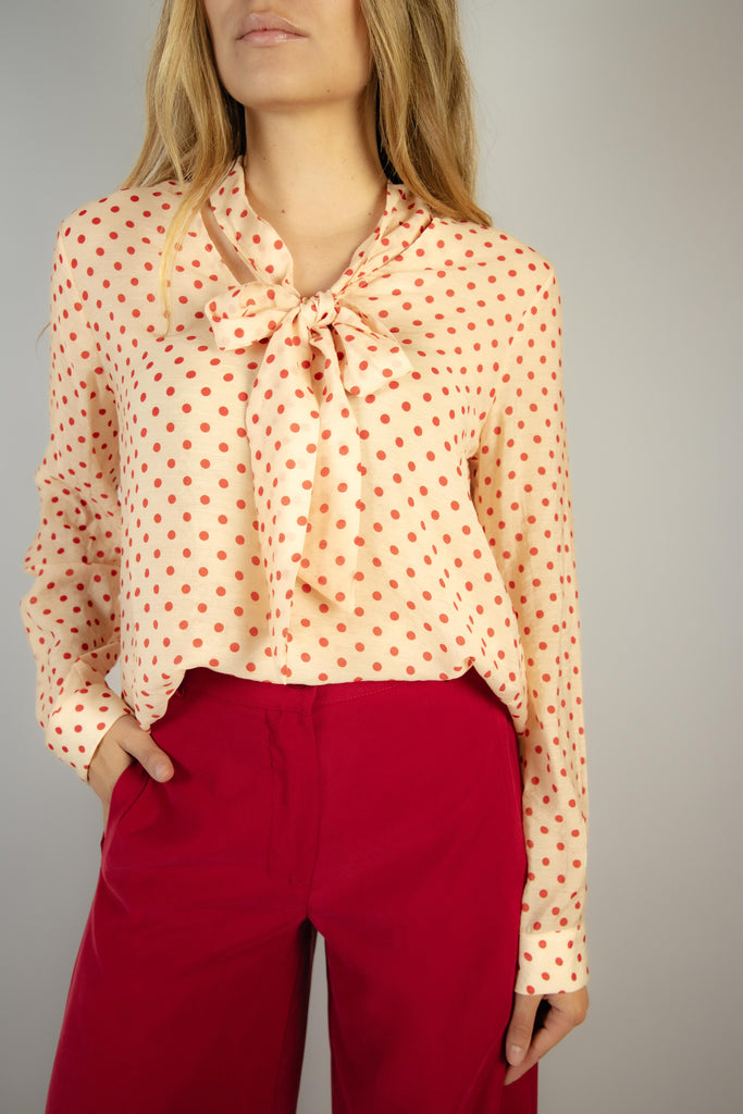 Camicia in viscosa rosa a pois rossi 7385 VARIANTE 1 EGG FAMILY 