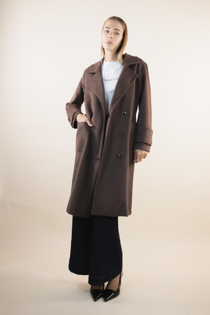 Cappotto leggero marrone sfoderato ZK4275T48 CIOCCOLATO EGG FAMILY 