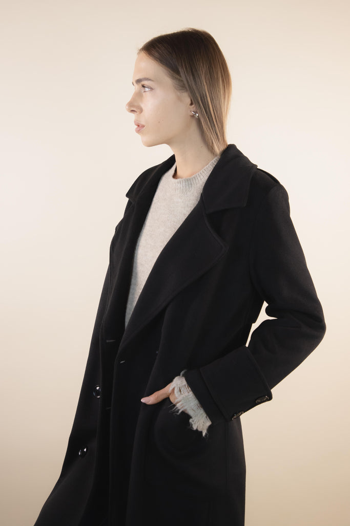 Cappotto leggero nero sfoderato ZK4275T48 NERO EGG FAMILY 