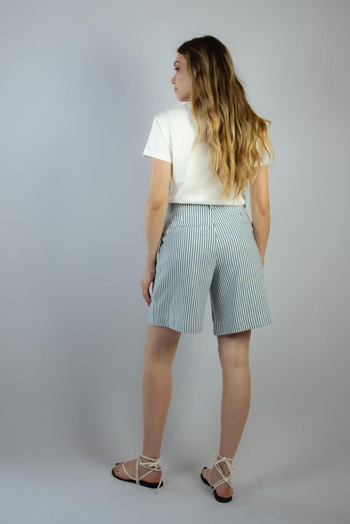 Bermuda a righe bianche e azzurre BT803 VARIANTE 26 EGG FAMILY 