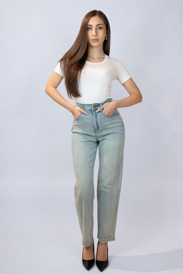 Jeans denim chiaro mom fit EG802 DENIM EGG FAMILY 