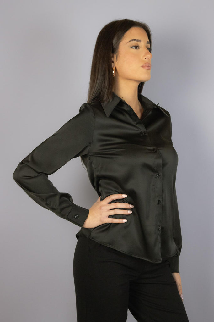 Camicia satin nera Evelyn CA EVELYN RASO NERO EGG FAMILY 
