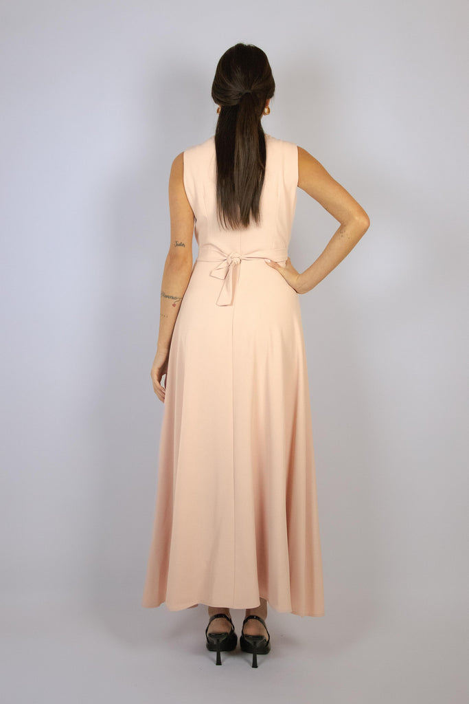 Abito lungo rosa cipria G221/24 ROSA EGG FAMILY 