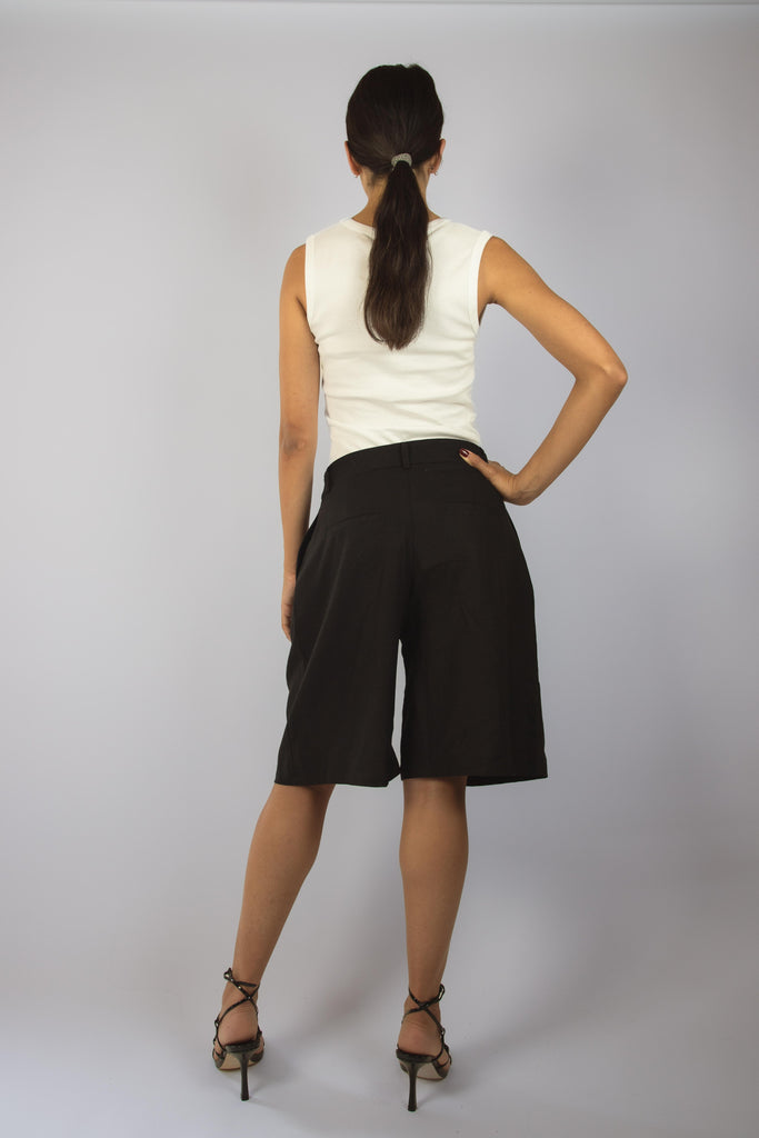 Bermuda nero in lino JP3364T110 NERO EGG FAMILY 