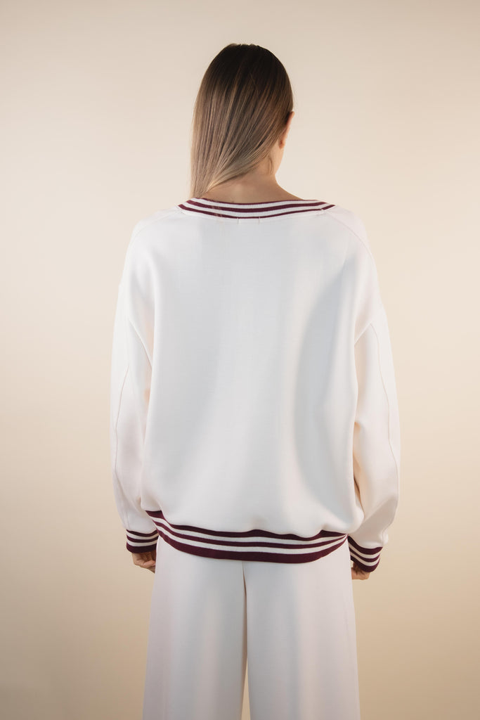 Felpa con spilla avorio W1RICCI 11 AVORIO/VINACCIA EGG FAMILY 