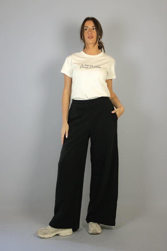 Pantalone nero in felpa leggera NEW YORK NERO EGG FAMILY 