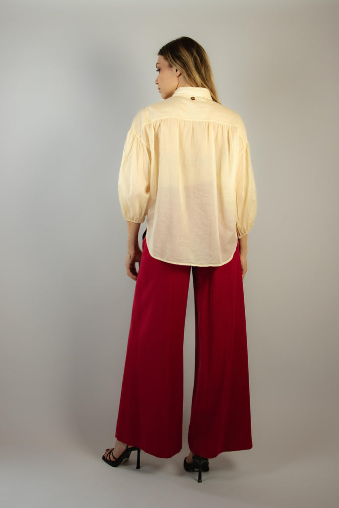 Camicia in mussola di cotone beige EG108 CERAMIC EGG FAMILY 