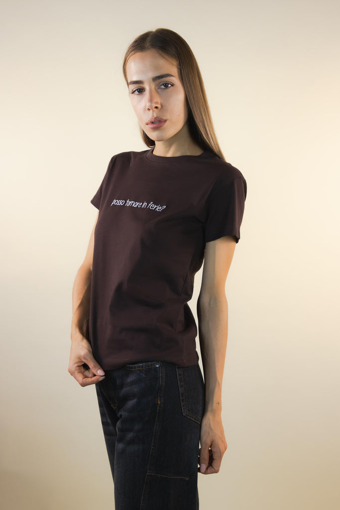T-shirt moro ricamo ferie W1PLACIDO 04 FERIE MORO/PANNA EGG FAMILY 