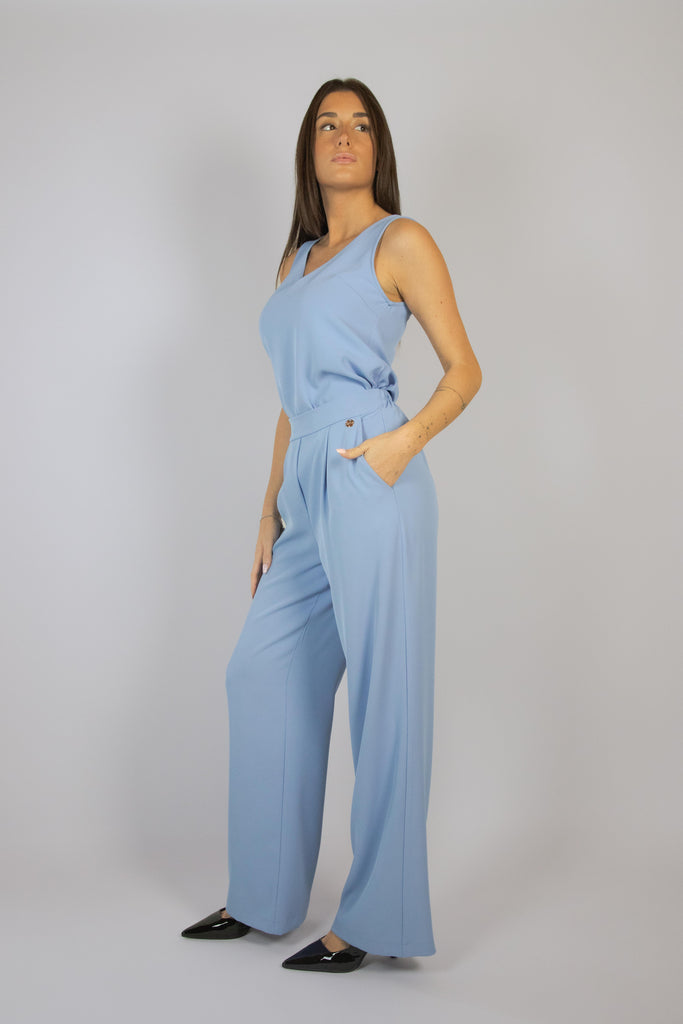 Pantalone a palazzo celeste 7116 CELESTE EGG FAMILY 