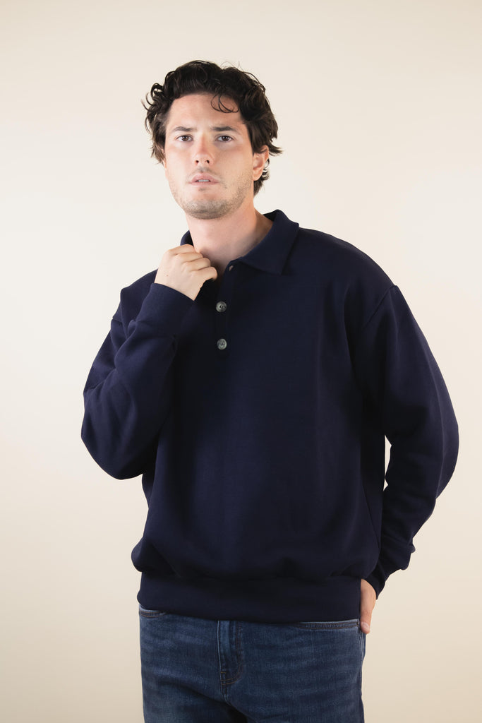 Felpa con bottoni Blu MICOL 07 BLU EGG FAMILY 