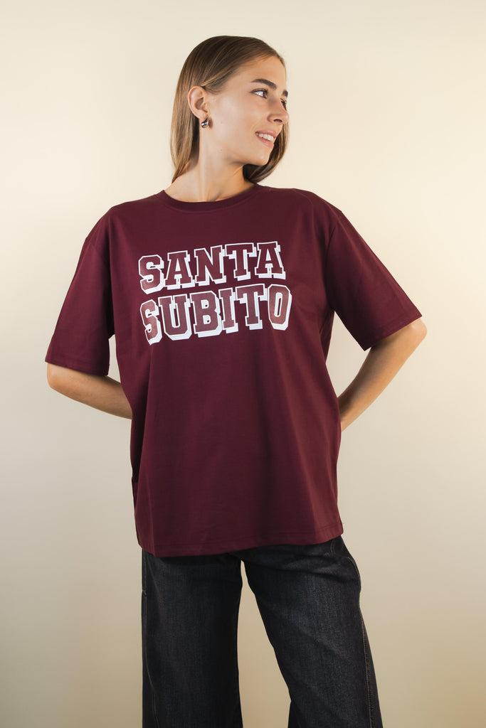 T-shirt bordeaux Santa Subito RK1875 SANTA SUBITO BORDEAUX EGG FAMILY 