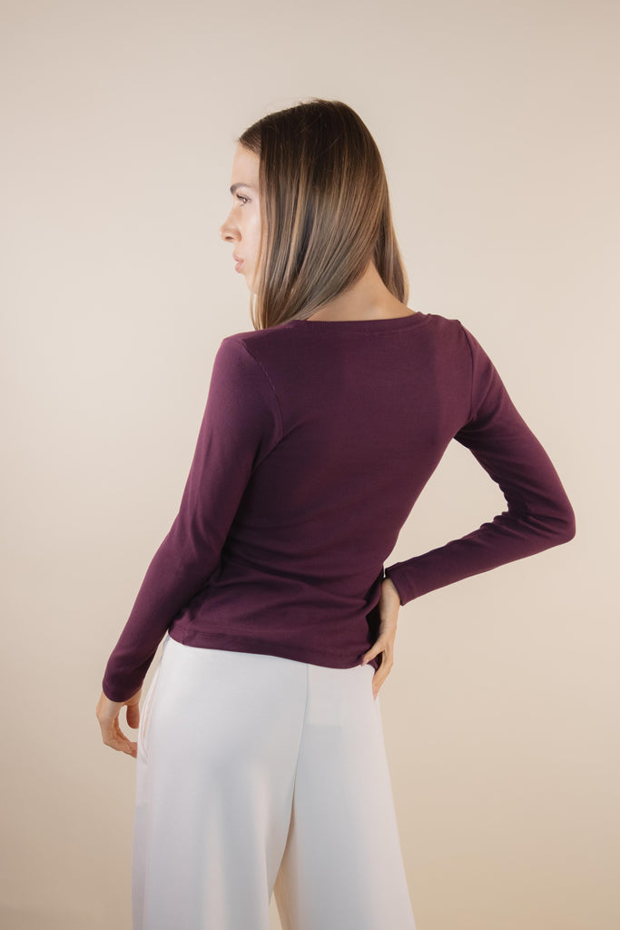 Maglia microcostina bordeaux W1VITTI 04 BORDEAUX EGG FAMILY 