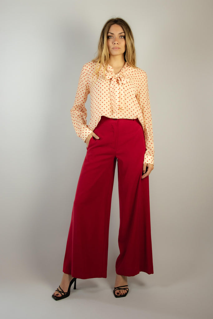 Camicia in viscosa rosa a pois rossi 7385 VARIANTE 1 EGG FAMILY 