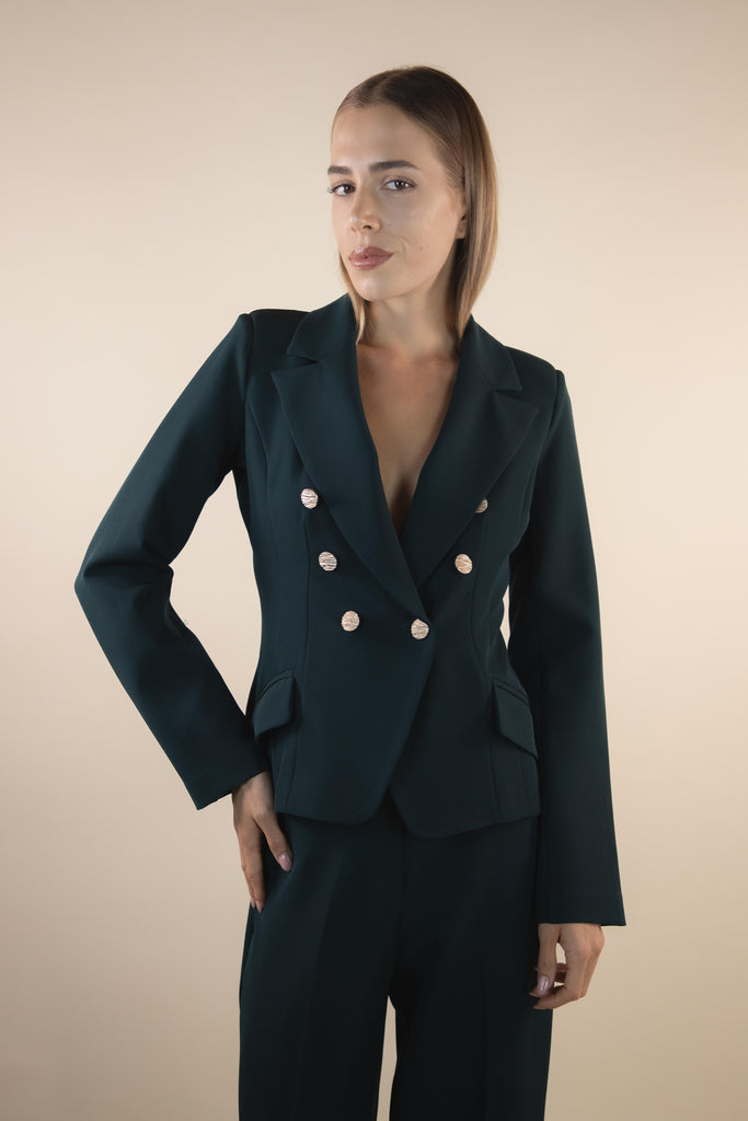 Blazer verde foresta doppio petto H528/29 FOREST 1488 EGG FAMILY 