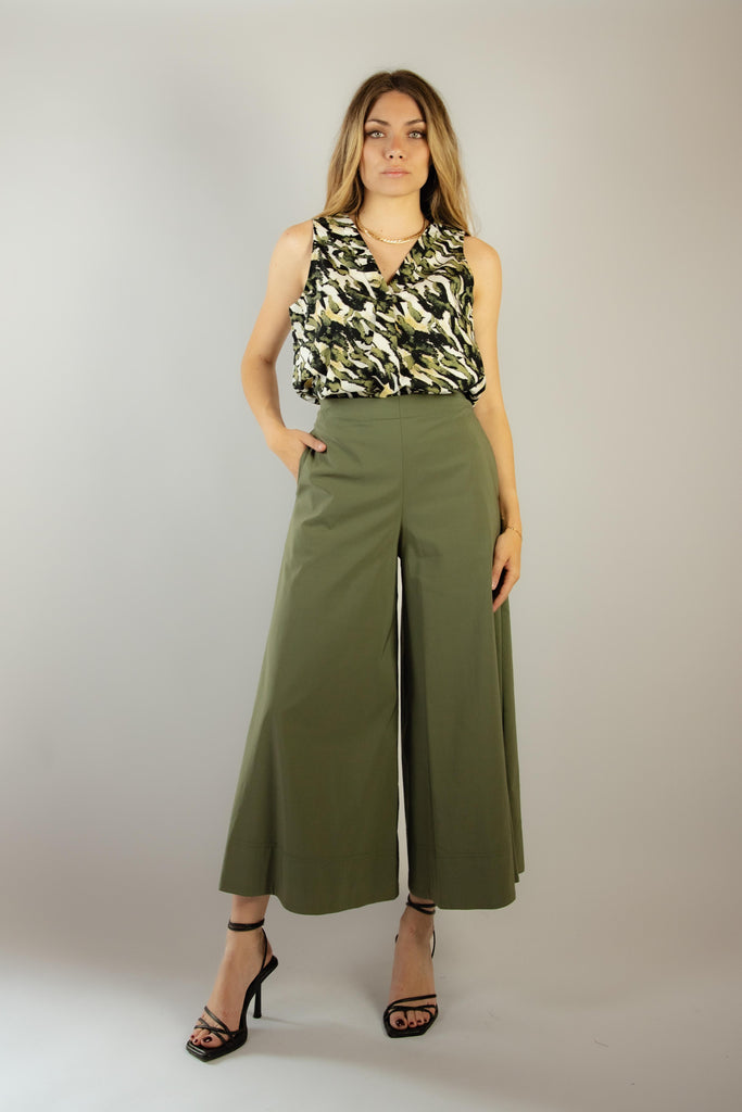 Blusa in cotone fantasia verde militare G640/63 ARMY EGG FAMILY 