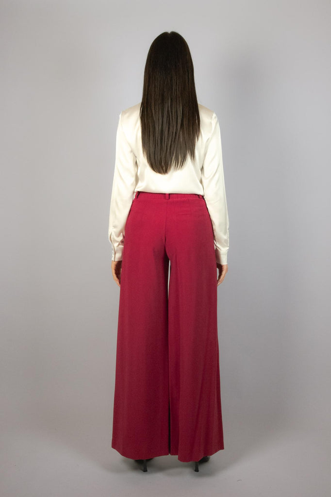 Pantalone palazzo in viscosa rosso Inda G193/21 INDIA EGG FAMILY 