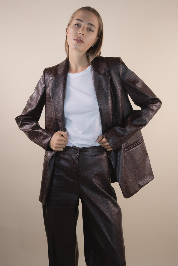 Blazer in ecopelle moro H504/36 MORO EGG FAMILY 