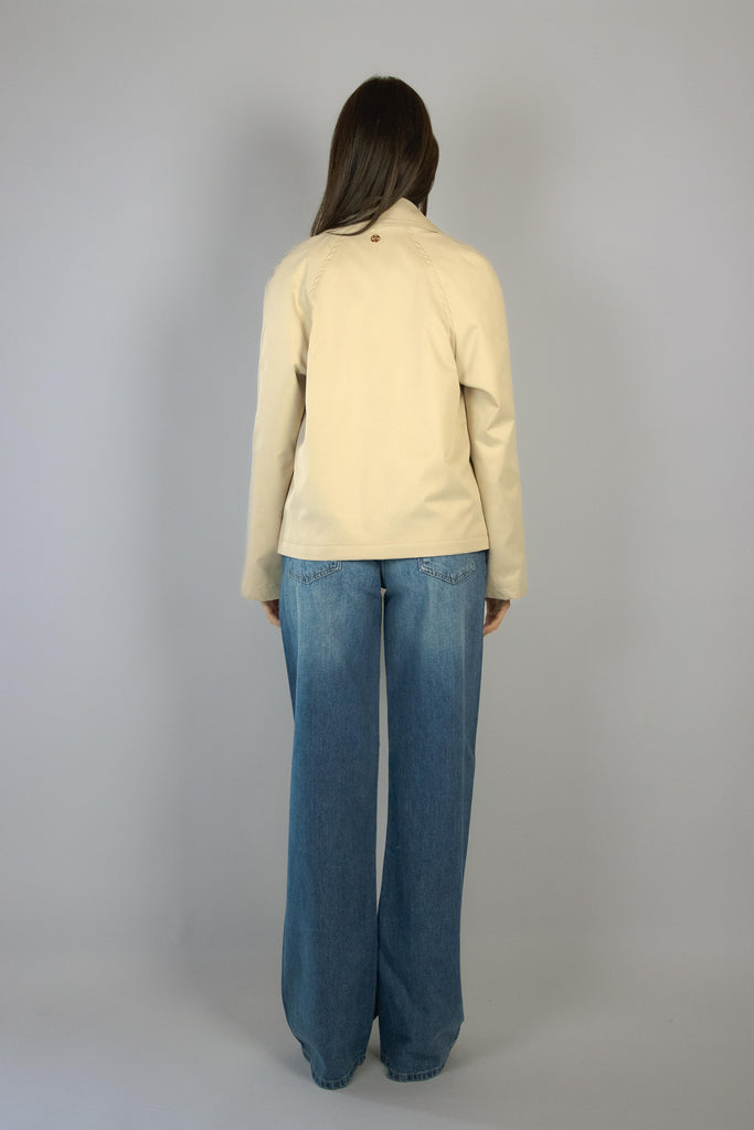 Trench corto beige chiaro SG02 GHIACCIO EGG FAMILY 