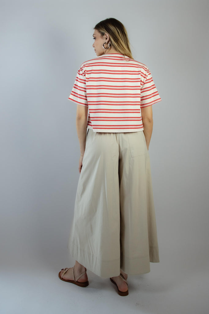 T-shirt a righe panna e rosso MGC0070 ROSSO EGG FAMILY 