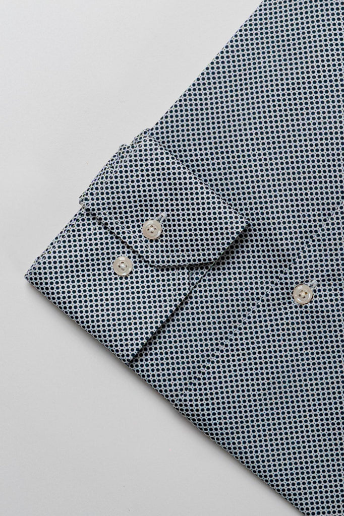 Camicia in cotone con micropois blu C82 EGG/82 704 EGG FAMILY 