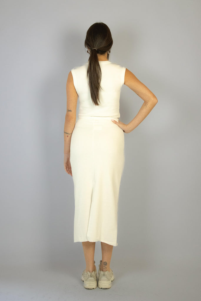 Top corto bianco a costine BRODWAY PANNA EGG FAMILY 